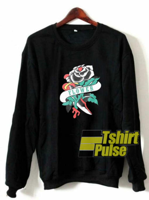 Vintage Dark Rose Print sweatshirt