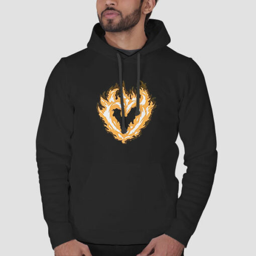 Vintage Flame Heart on Fire Sweatshirt Cheap