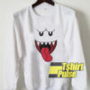 boo tongue out sweatshirt