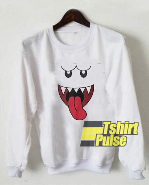 boo tongue out sweatshirt