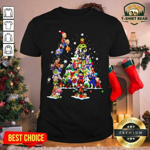 Awesome Dragon Ball Z Character And Christmas Tree 2020 Shirt