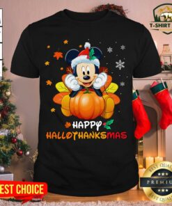 Awesome Mickey Mouse Santa Happy Hallothanksmas Shirt