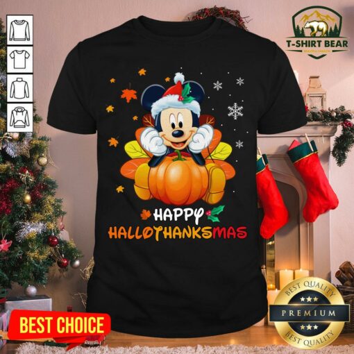 Awesome Mickey Mouse Santa Happy Hallothanksmas Shirt