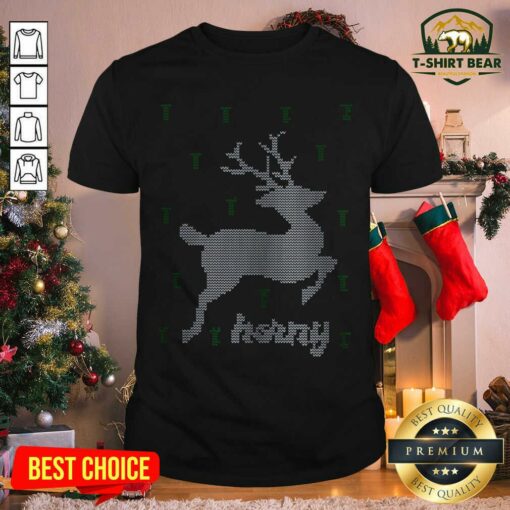 Awesome Reindeer Horny Ugly Christmas Shirt