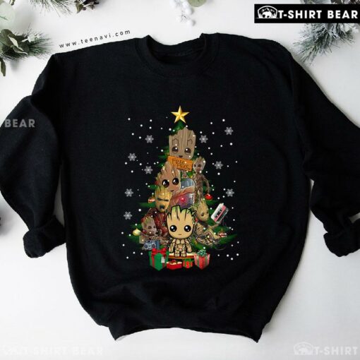 Baby Groot Guardians Of The Galaxy Christmas Tree Sweatshirt