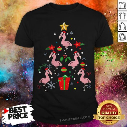 Colorful Flamingo Christmas Ornament Tree Xmas Shirt