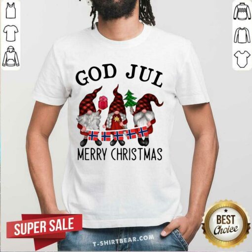 Colorful Gnomes God Jul Merry Christmas Shirt