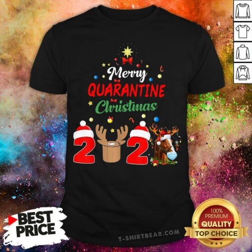 Colorful Horse Merry Quarantine Christmas Shirt