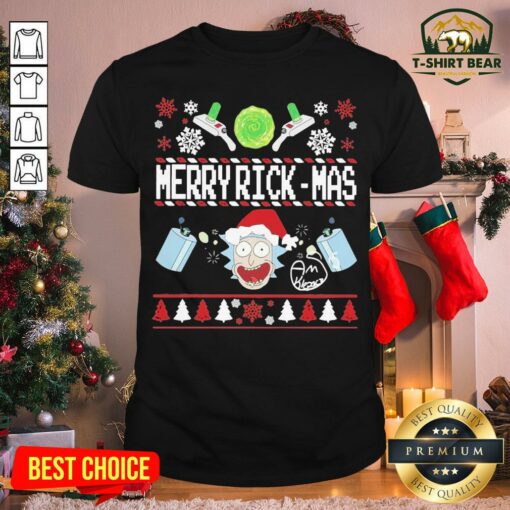 Colorful Santa Rick Sanchez Merry Rickmas Ugly Christmas Shirt