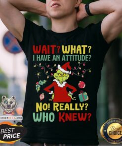 Cool The Grinch Wait What I Have An Attitude No Really Who Knew Christmas Shirt