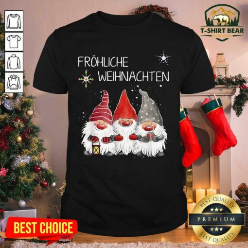 Cute Gnomes Frohliche Weihnachten Christmas Shirt