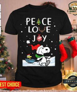 Cute Peanuts Snoopy Peace Love Joy Christmas Shirt