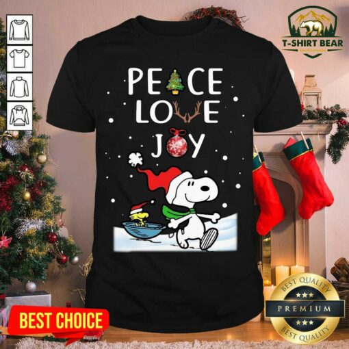 Cute Peanuts Snoopy Peace Love Joy Christmas Shirt