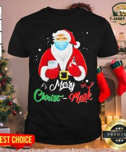 Cute Santa Face Mask Merry Christmas 2020 Quarantine Shirt