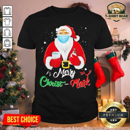 Cute Santa Face Mask Merry Christmas 2020 Quarantine Shirt