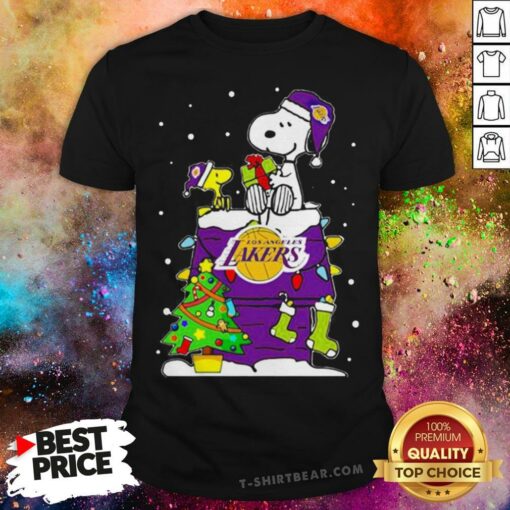 Cute Snoopy Lakers Ugly Christmas Shirt