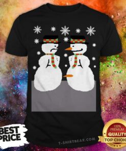 Cute Snowman Nose Thief Ugly Christmas Shirt