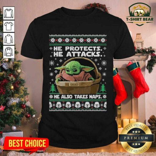 Exactly Nice Star Wars The Mandalorian Baby Yoda Ugly Christmas T-shirt