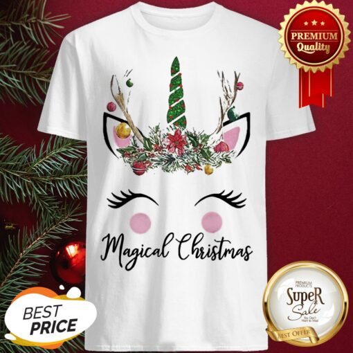 Face Unicorn Magical Christmas Shirt