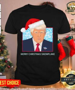 Funny Merry Christmas Snowflake Donald Trump Wear Hat Santa Shirt