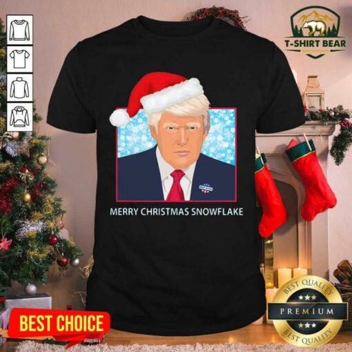 Funny Merry Christmas Snowflake Donald Trump Wear Hat Santa Shirt