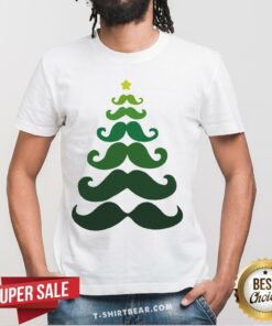 Funny Mustache Christmas Tree Shirt