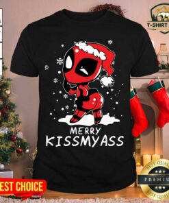 Funny Santa Deadpool Merry Kiss My Ass Christmas Shirt