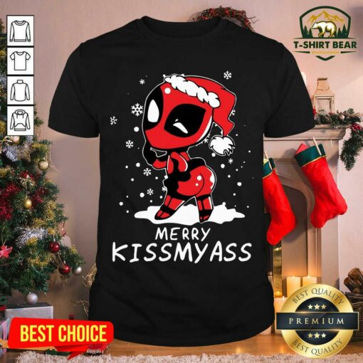 Funny Santa Deadpool Merry Kiss My Ass Christmas Shirt