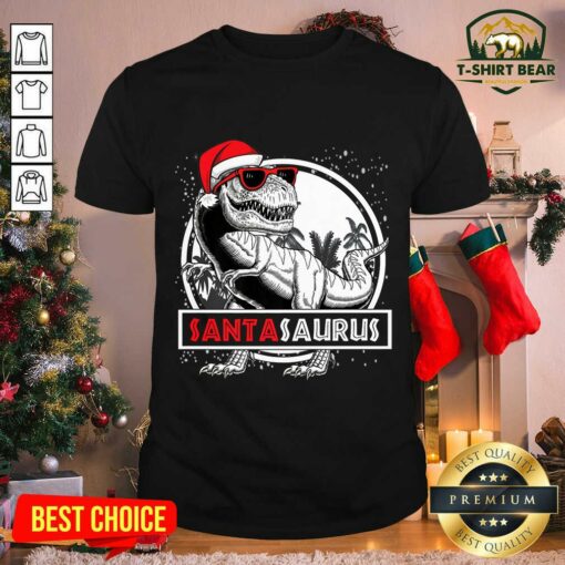 Funny Santasaurus Dinosaur Christmas Shirt