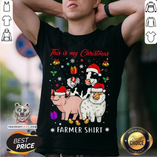 Funny This Is My Christmas Cow Pig Sheep Chicken Farmer Shirt