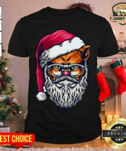 Funny Xmas Wildcat Santa Claus Christmas Shirt