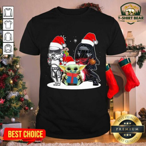 Grateful Baby Yoda And Darth Vader Stormtrooper Merry Christmas Shirt