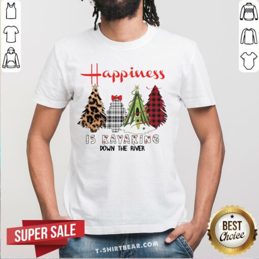 Grateful Happiness Is Kayaking Down The River Christmas Tree Shirt