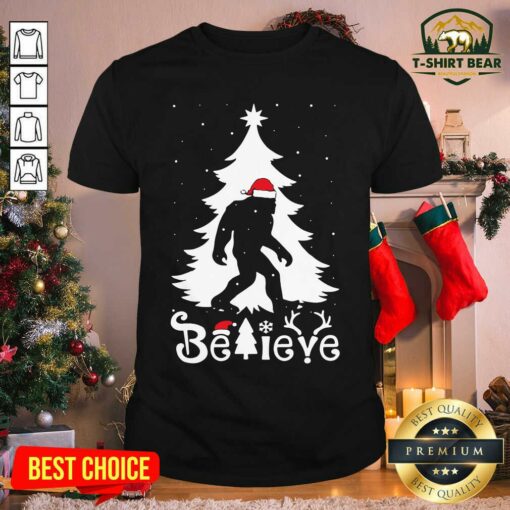 Grateful Santa Bigfoot Believe Ugly Christmas Shirt