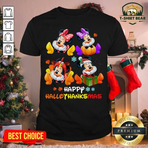 Hot Minnie Mouse Happy Hallothanksmas Christmas Shirt