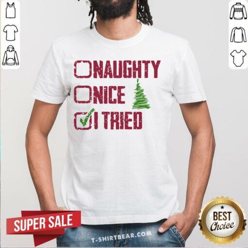 Hot Naughty Nice I Tried Christmas Shirt