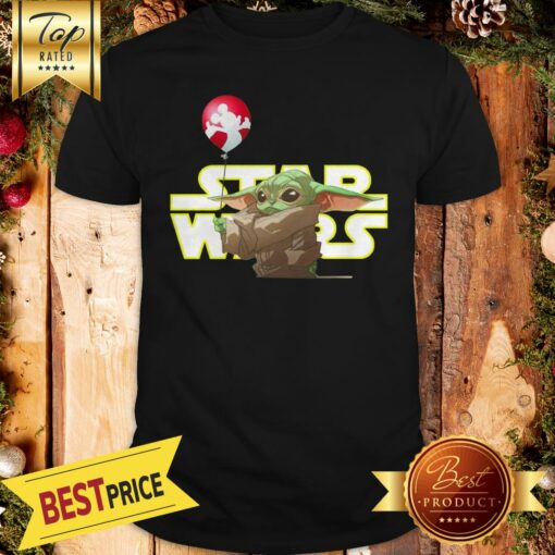 Hot Star Wars Baby Yoda Hand Holding Balloon Mickey Mouse Shirt