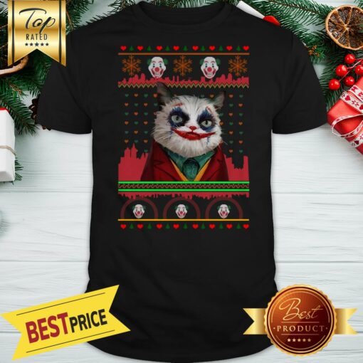 Joker Cat Version Ugly Christmas Shirt