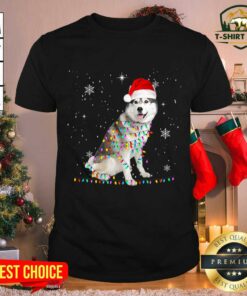 Lovely Siberian Husky Santa Christmas Lights Xmas Shirt