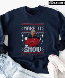 Make It Snow Jean-Luc Picard Star Trek Ugly Christmas Sweatshirt