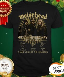 Motorhead 45th Anniversary 1975 2020 Thank You For The Memories Shirt