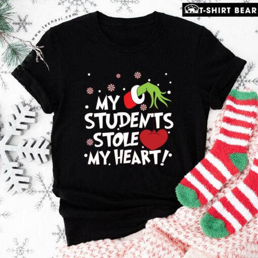 My Students Stole My Heart Grinch Christmas Teacher T-Shirt