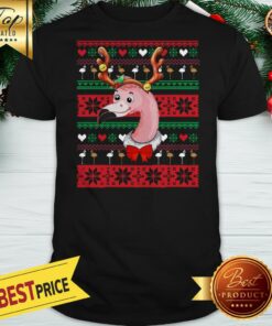 Nice Flamingo Reindeer Ugly Christmas Shirt
