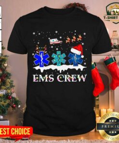 Nice Nurse Santa Hat Reindeer Ems Crew Merry Christmas Shirt