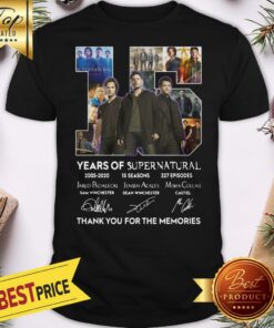 Official 15 Years Of Supernatural Thank You For The Memories Shirt