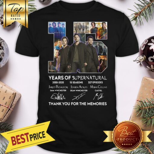 Official 15 Years Of Supernatural Thank You For The Memories Shirt