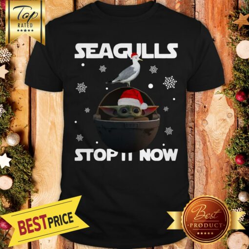 Official Baby Yoda Seagulls Stop Now Christmas Shirt