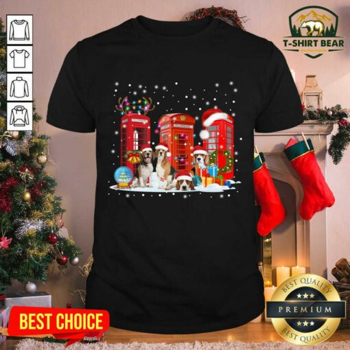 Official Beagle Red Telephone Box Christmas Dog Lovers Xmas Shirt