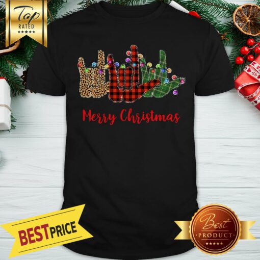 Official Hand I Love You Merry Christmas Shirt