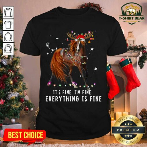 Official Horse Lover Christmas It’s Fine I’m Fine Everything Is Fine Christmas Shirt